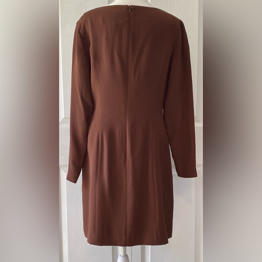 NWT Hugo 100% Silk Buscati Women’s Long Sleeve Dress Size 12 - Picture 4 of 9